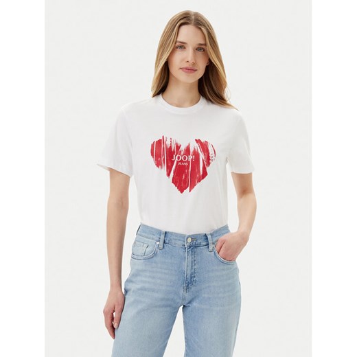 JOOP! Jeans T-Shirt Tessa 30046948 Biały Regular Fit ze sklepu MODIVO w kategorii Bluzki damskie - zdjęcie 182724599