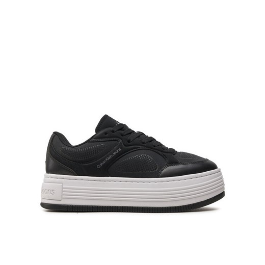 Calvin Klein Jeans Sneakersy Bold Platf Low Lace Mix In Mtl YW0YW01471 Czarny ze sklepu MODIVO w kategorii Buty sportowe damskie - zdjęcie 182724619