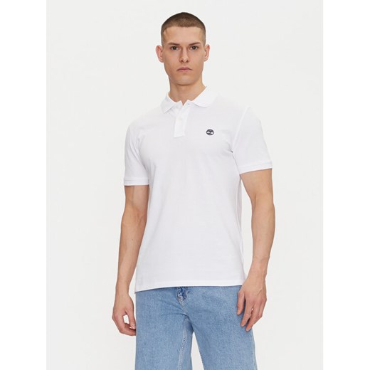 Timberland Polo TB0A6VDP Biały Regular Fit ze sklepu MODIVO w kategorii T-shirty męskie - zdjęcie 182724658