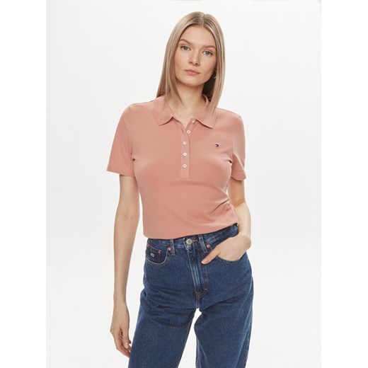 Tommy Hilfiger Polo 1985 WW0WW37823 Różowy Slim Fit ze sklepu MODIVO w kategorii Bluzki damskie - zdjęcie 182724695