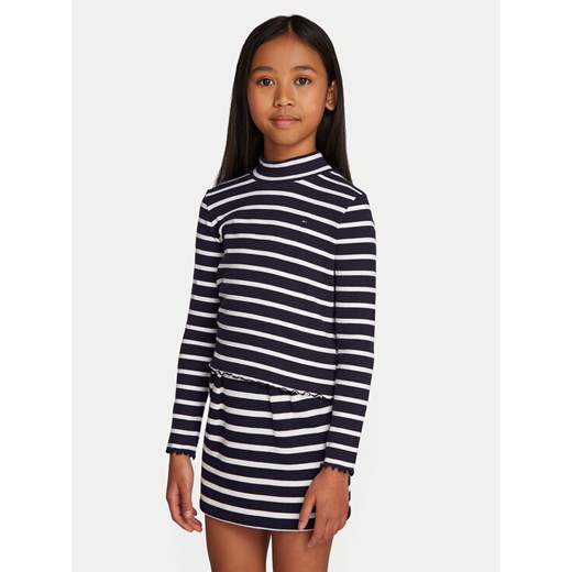 Tommy Hilfiger Bluzka KG0KG08174 Granatowy Regular Fit ze sklepu MODIVO w kategorii Bluzki dziewczęce - zdjęcie 182724699