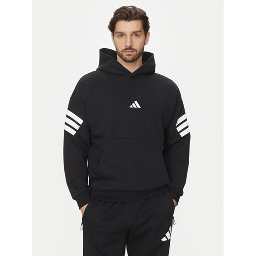 adidas Bluza Future Icons 3-Stripes JD4838 Czarny Regular Fit ze sklepu MODIVO w kategorii Bluzy męskie - zdjęcie 182724717