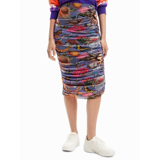 Desigual Spódnica midi Vila 23SWFK11 Kolorowy Slim Fit ze sklepu MODIVO w kategorii Spódnice - zdjęcie 182724729