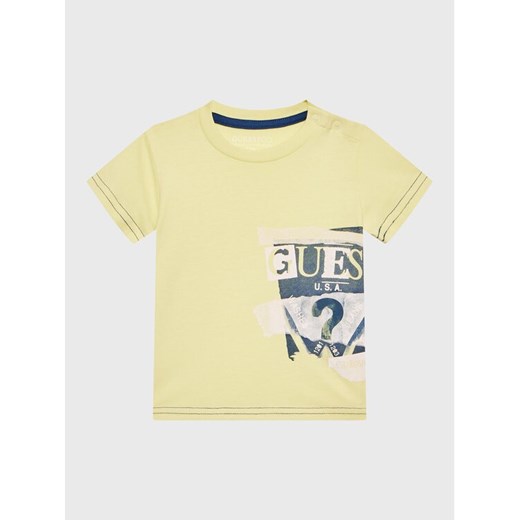 Guess T-Shirt I3GI00 K8HM0 Żółty Regular Fit ze sklepu MODIVO w kategorii Koszulki niemowlęce - zdjęcie 182724755