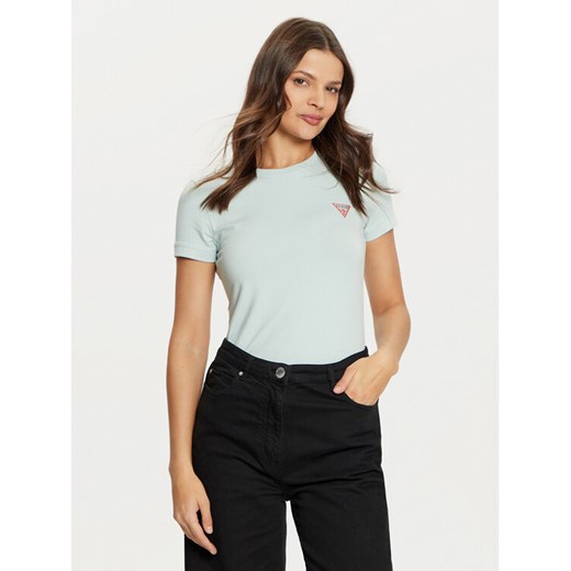 Guess T-Shirt W2YI44 J1314 Zielony Slim Fit ze sklepu MODIVO w kategorii Bluzki damskie - zdjęcie 182724878
