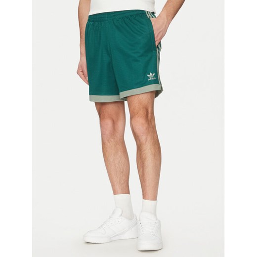 adidas Szorty sportowe Mock Eyelet JP1101 Zielony Regular Fit ze sklepu MODIVO w kategorii Spodenki męskie - zdjęcie 182724928