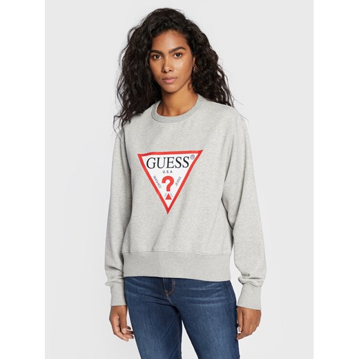 Guess Bluza Original W2YQ16 KBA10 Szary Regular Fit ze sklepu MODIVO w kategorii Bluzy damskie - zdjęcie 182724938