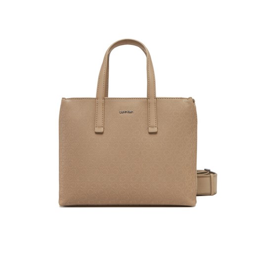 Calvin Klein Torebka Ck Must Small Tote_Mono K60K613023 Brązowy ze sklepu MODIVO w kategorii Torebki damskie - zdjęcie 182724958