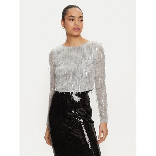 ONLY Bluzka Spacy 15331803 Srebrny Cropped Fit ze sklepu MODIVO w kategorii Bluzki damskie - zdjęcie 182724965
