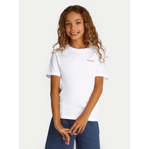 Calvin Klein Jeans T-Shirt IU0IU00683 Biały Regular Fit ze sklepu MODIVO w kategorii Kaftaniki i bluzki - zdjęcie 182724977