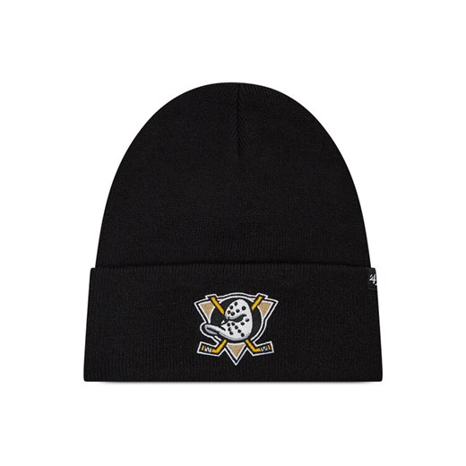 47 Brand Czapka Nhl Anahein Ducks Haymaker '47 Cuff Knit H-HYMKR25ACE-BKC Czarny ze sklepu MODIVO w kategorii Czapki zimowe damskie - zdjęcie 182725075