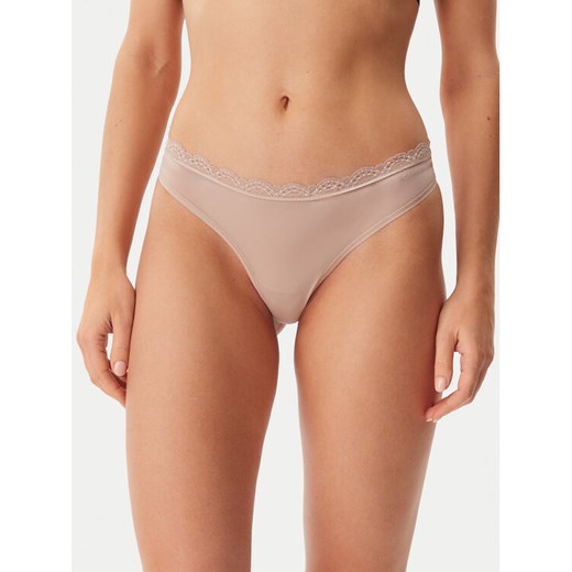 Calvin Klein Underwear Stringi LV00QD5270 Beżowy ze sklepu MODIVO w kategorii Majtki damskie - zdjęcie 182725259
