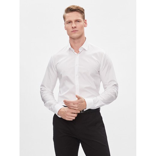 Calvin Klein Koszula K10K112310 Biały Slim Fit ze sklepu MODIVO w kategorii Koszule męskie - zdjęcie 182725437