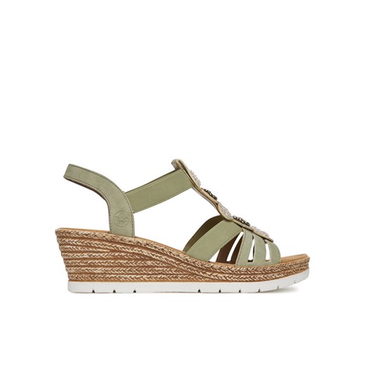 Rieker Sandały 619B2-52 Zielony ze sklepu MODIVO w kategorii Espadryle damskie - zdjęcie 182725466