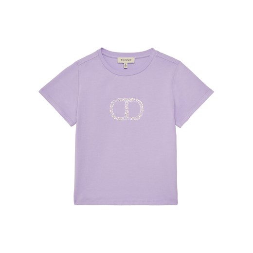 TWINSET T-Shirt 251GJ2485 Fioletowy Regular Fit ze sklepu MODIVO w kategorii Bluzki dziewczęce - zdjęcie 182725509