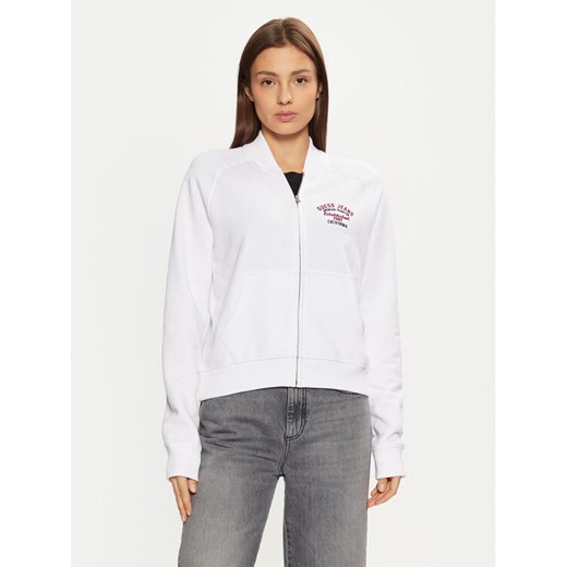 Guess Jeans Bluza W5RQ22 K68I4 Biały Regular Fit ze sklepu MODIVO w kategorii Bluzy damskie - zdjęcie 182725609