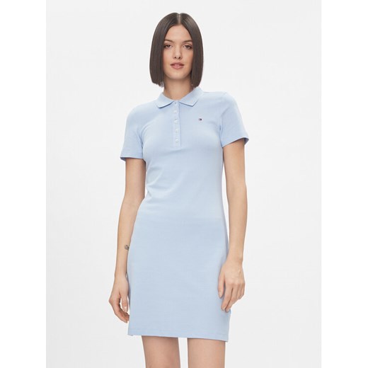 Tommy Hilfiger Sukienka codzienna 1985 WW0WW37853 Błękitny Slim Fit ze sklepu MODIVO w kategorii Sukienki - zdjęcie 182725619