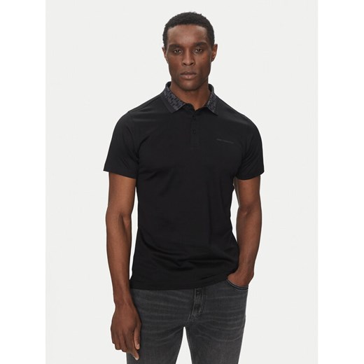 KARL LAGERFELD Polo 745001 552200 Czarny Slim Fit ze sklepu MODIVO w kategorii T-shirty męskie - zdjęcie 182725795