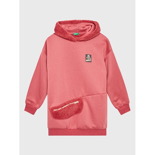 United Colors Of Benetton Bluza 34NEC201W Różowy Loose Fit ze sklepu MODIVO w kategorii Bluzy dziewczęce - zdjęcie 182725816