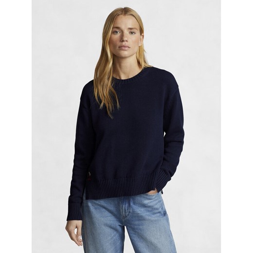 Polo Ralph Lauren Sweter Cn Po 211898583004 Granatowy Regular Fit ze sklepu MODIVO w kategorii Swetry damskie - zdjęcie 182725859