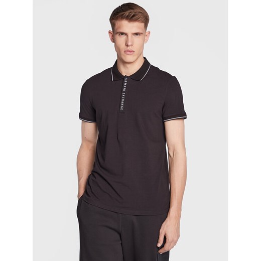 Armani Exchange Polo 8NZF71 ZJH2Z 1200 Czarny Regular Fit ze sklepu MODIVO w kategorii T-shirty męskie - zdjęcie 182725876