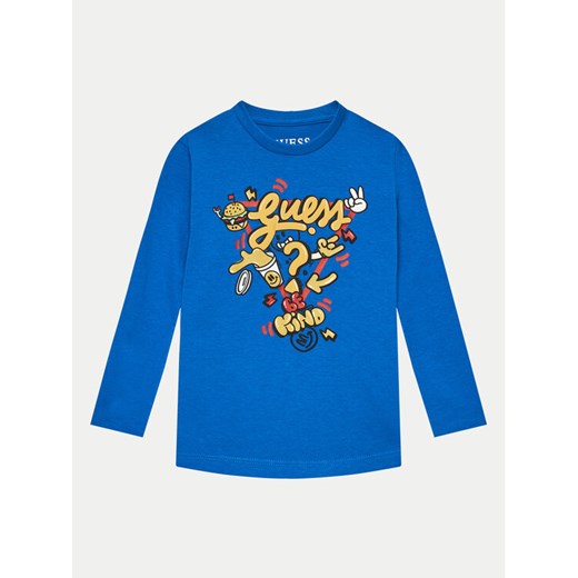Guess Bluzka N4YI13 K8HM4 Niebieski Regular Fit ze sklepu MODIVO w kategorii T-shirty chłopięce - zdjęcie 182725916