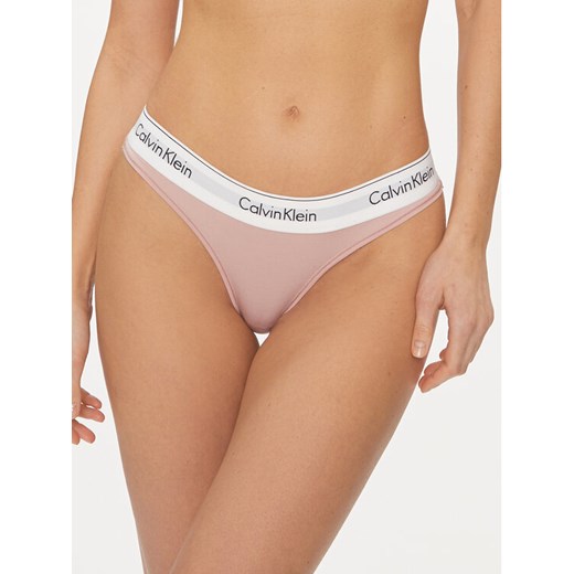 Calvin Klein Underwear Stringi 0000F3786E Różowy ze sklepu MODIVO w kategorii Majtki damskie - zdjęcie 182725939
