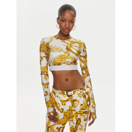 Versace Jeans Couture Bluzka 76HAH218 Biały Slim Fit ze sklepu MODIVO w kategorii Bluzki damskie - zdjęcie 182725978