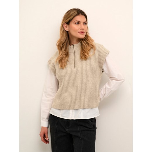 Cream Sweter Milja 10610825 Beżowy Relaxed Fit ze sklepu MODIVO w kategorii Kamizelki damskie - zdjęcie 182726008