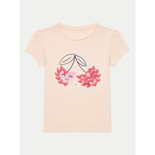 Guess T-Shirt K5GI03 K6YW4 Różowy Regular Fit ze sklepu MODIVO w kategorii Bluzki dziewczęce - zdjęcie 182726028