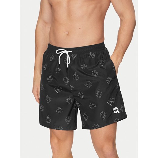 KARL LAGERFELD Szorty kąpielowe A1M46060 Czarny Regular Fit ze sklepu MODIVO w kategorii Kąpielówki - zdjęcie 182726137