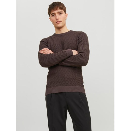Jack&Jones Sweter 12212816 Brązowy Regular Fit ze sklepu MODIVO w kategorii Swetry męskie - zdjęcie 182726248