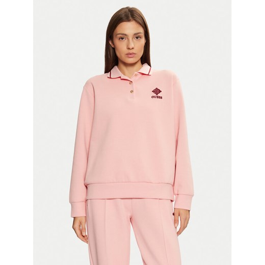 Guess Bluza V5RQ01 KCLD1 Różowy Regular Fit ze sklepu MODIVO w kategorii Bluzy damskie - zdjęcie 182726298