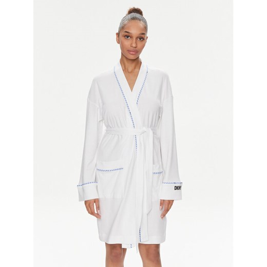 DKNY Szlafrok YI10008 Biały ze sklepu MODIVO w kategorii Szlafroki damskie - zdjęcie 182726317