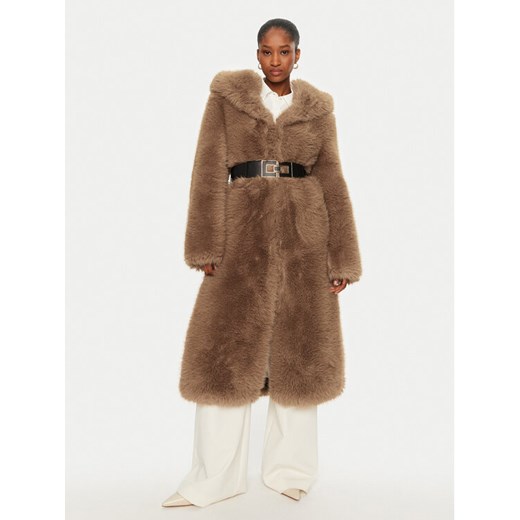 YES LONDON Futro ECO/024 Brązowy Regular Fit ze sklepu MODIVO w kategorii Futra damskie - zdjęcie 182726387