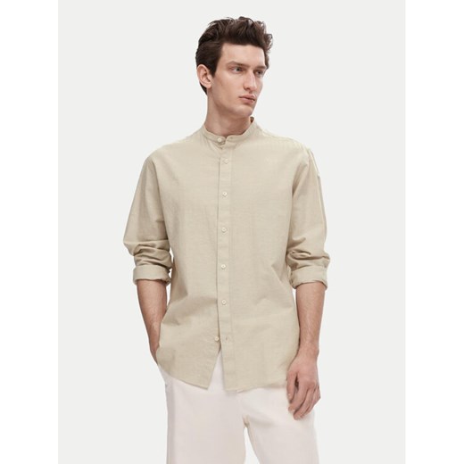 Selected Homme Koszula New Linen 16079054 Beżowy Regular Fit ze sklepu MODIVO w kategorii Koszule męskie - zdjęcie 182726469