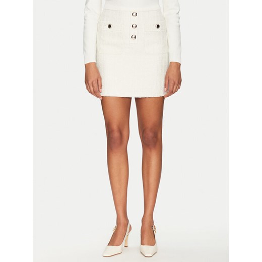 Morgan Spódnica mini 251-JABI Écru Slim Fit ze sklepu MODIVO w kategorii Spódnice - zdjęcie 182726495
