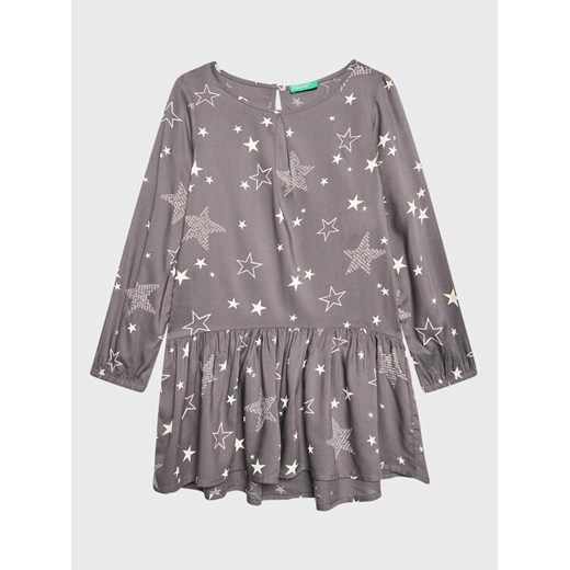 United Colors Of Benetton Sukienka codzienna 4C0PCV010 Szary Relaxed Fit ze sklepu MODIVO w kategorii Sukienki dziewczęce - zdjęcie 182726517