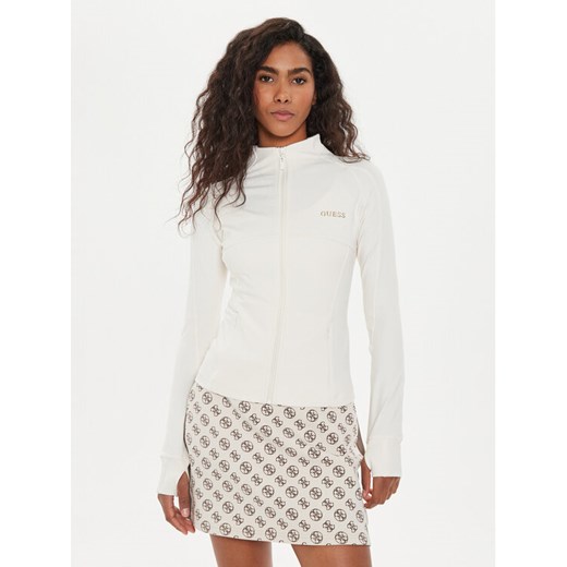 Guess Bluza Marika V4YP12 KCD02 Beżowy Slim Fit ze sklepu MODIVO w kategorii Bluzy damskie - zdjęcie 182726595