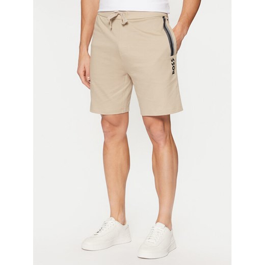 BOSS Szorty sportowe Authentic 50535837 Beżowy Regular Fit ze sklepu MODIVO w kategorii Spodenki męskie - zdjęcie 182726755