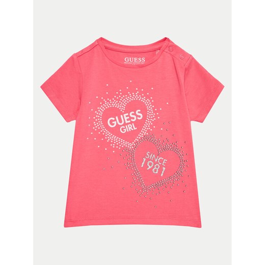 Guess T-Shirt K4BI01 J1314 Różowy Regular Fit ze sklepu MODIVO w kategorii Bluzki dziewczęce - zdjęcie 182726777