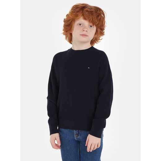 Tommy Hilfiger Sweter Essential KB0KB08504 Granatowy Regular Fit ze sklepu MODIVO w kategorii Swetry chłopięce - zdjęcie 182726877