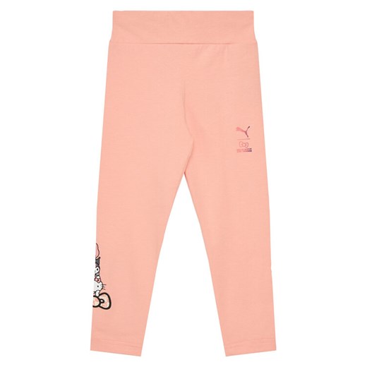 Puma Legginsy PUMA X Hello Kitty And Friends 630064 Koralowy Slim Fit ze sklepu MODIVO w kategorii Spodnie dziewczęce - zdjęcie 182727038
