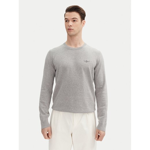 Aeronautica Militare Sweter 251MA1502L506 Szary Regular Fit ze sklepu MODIVO w kategorii Swetry męskie - zdjęcie 182727075