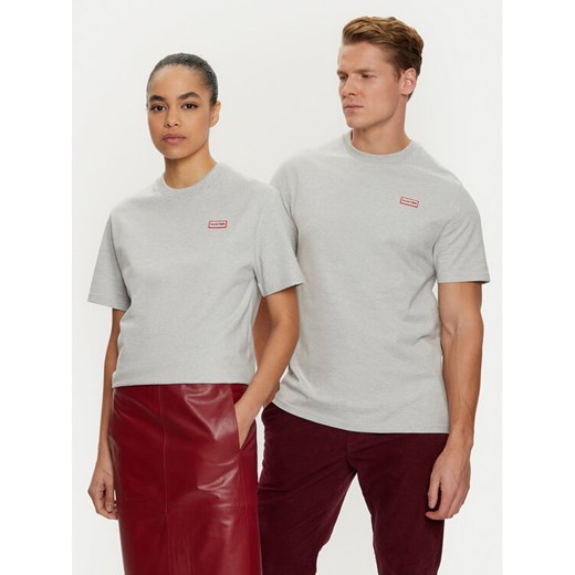 Hunter T-Shirt HARU0006242 Szary Regular Fit ze sklepu MODIVO w kategorii Bluzki damskie - zdjęcie 182727138