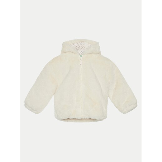 United Colors Of Benetton Futro 2A4SGN03G Écru Regular Fit ze sklepu MODIVO w kategorii Płaszcze dziewczęce - zdjęcie 182727218