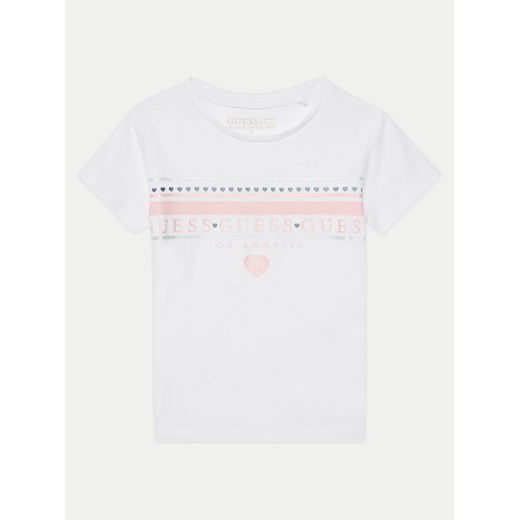 Guess T-Shirt K5GI00 K6YW4 Biały Regular Fit ze sklepu MODIVO w kategorii Bluzki dziewczęce - zdjęcie 182727229