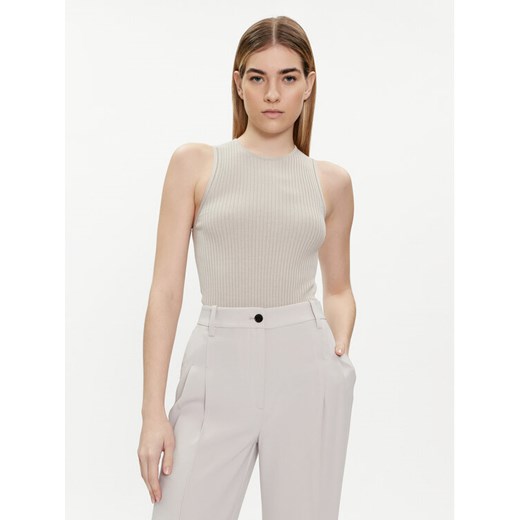 Calvin Klein Top K20K206506 Biały Slim Fit ze sklepu MODIVO w kategorii Bluzki damskie - zdjęcie 182727286