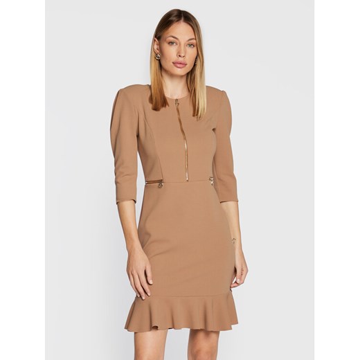 Rinascimento Sukienka koktajlowa CFC0111065003 Beżowy Regular Fit Rinascimento XL MODIVO