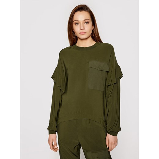 TWINSET Bluzka 211TT2163 Zielony Regular Fit ze sklepu MODIVO w kategorii Bluzki damskie - zdjęcie 182727505